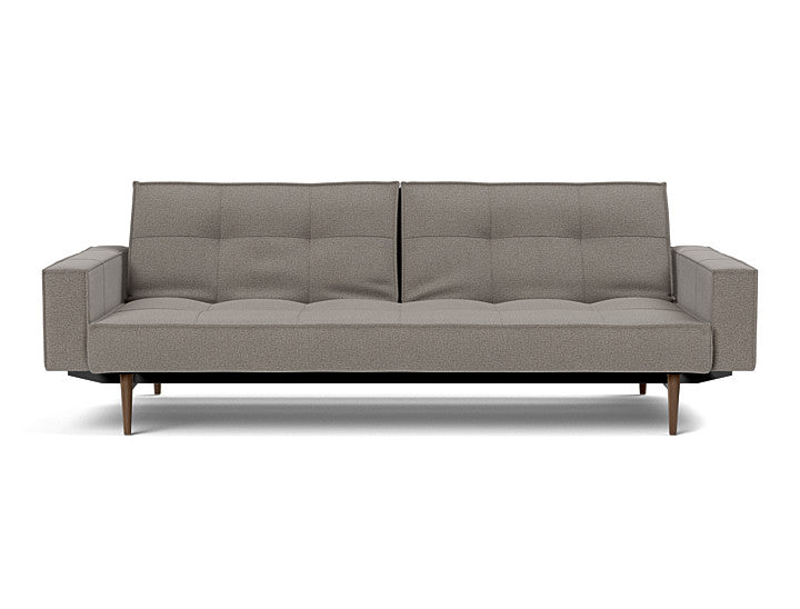 Splitback Styletto Sofa Bed Dark Wood With Arms - variant image