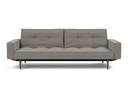 Splitback Styletto Sofa Bed Dark Wood With Arms - variant image