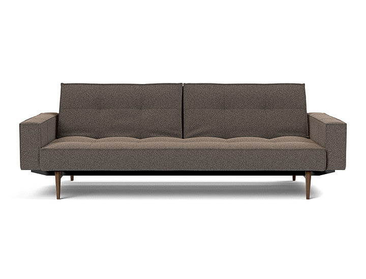 Splitback Styletto Sofa Bed Dark Wood With Arms - variant image