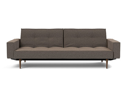 Splitback Styletto Sofa Bed Dark Wood With Arms - variant image