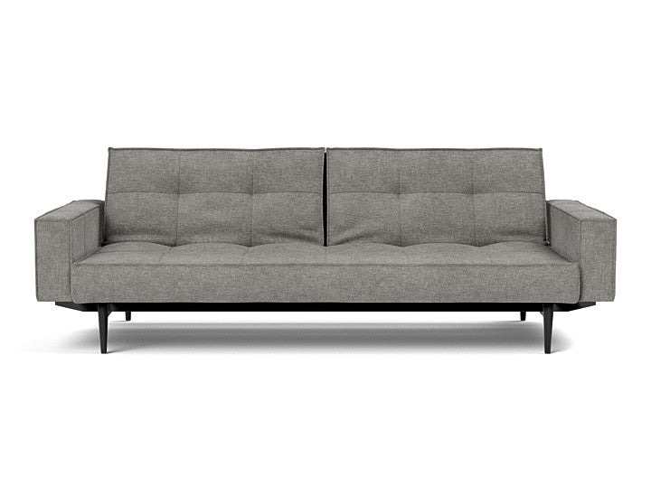 Splitback Styletto Sofa Bed Black Wood With Arms - variant image