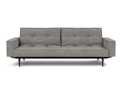 Splitback Styletto Sofa Bed Black Wood With Arms - variant image
