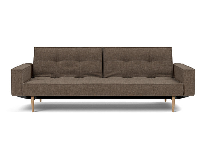 Splitback Styletto Sofa Bed Light Wood With Arms - variant image