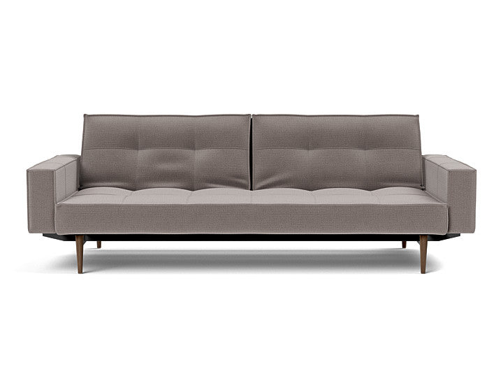 Splitback Styletto Sofa Bed Dark Wood With Arms - variant image