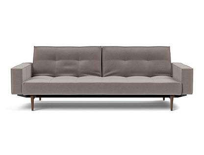 Splitback Styletto Sofa Bed Dark Wood With Arms - variant image