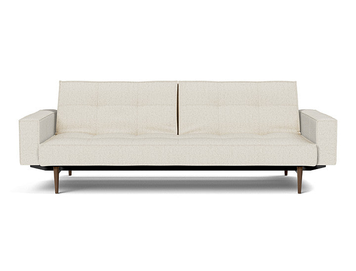 Splitback Styletto Sofa Bed Dark Wood With Arms - variant image