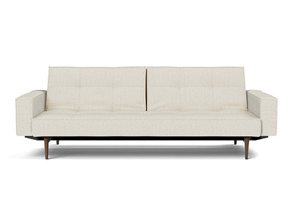 Splitback Styletto Sofa Bed Dark Wood With Arms - variant image
