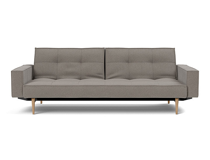 Splitback Styletto Sofa Bed Light Wood With Arms - variant image