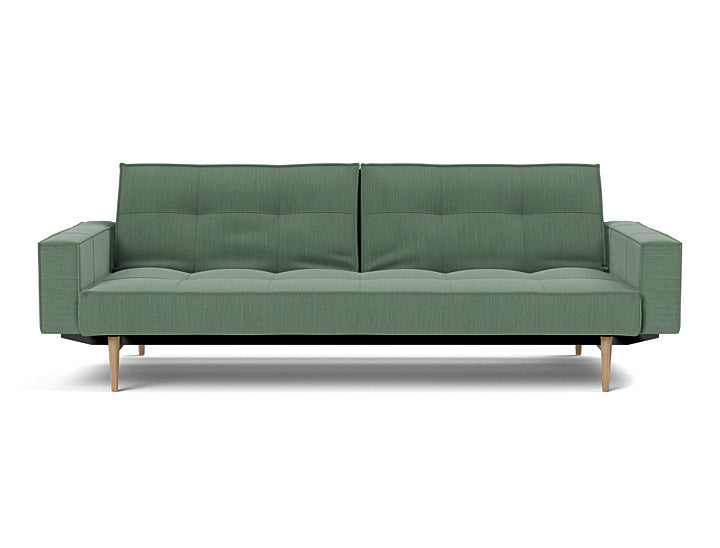Splitback Styletto Sofa Bed Light Wood With Arms - variant image