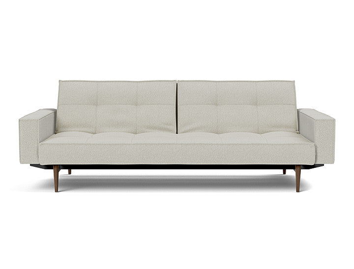 Splitback Styletto Sofa Bed Dark Wood With Arms - variant image