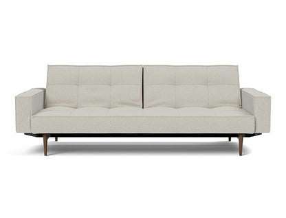 Splitback Styletto Sofa Bed Dark Wood With Arms - variant image