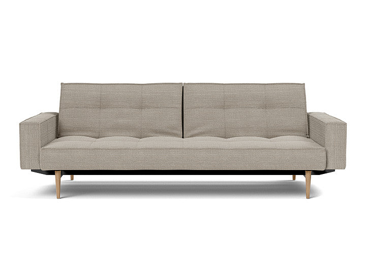 Splitback Styletto Sofa Bed Light Wood With Arms - variant image