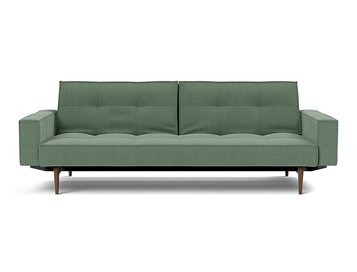 Splitback Styletto Sofa Bed Dark Wood With Arms - variant image