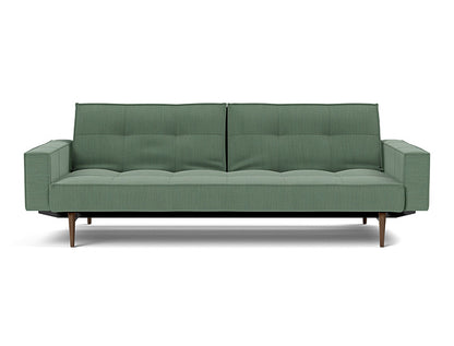 Splitback Styletto Sofa Bed Dark Wood With Arms - variant image
