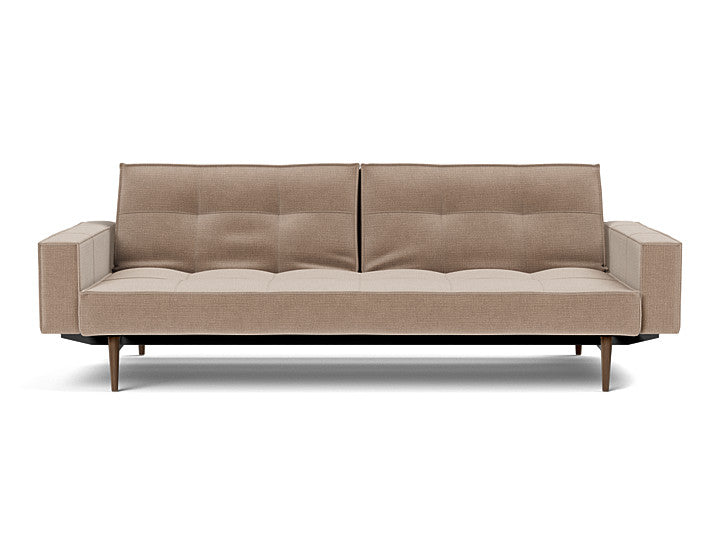 Splitback Styletto Sofa Bed Dark Wood With Arms - variant image