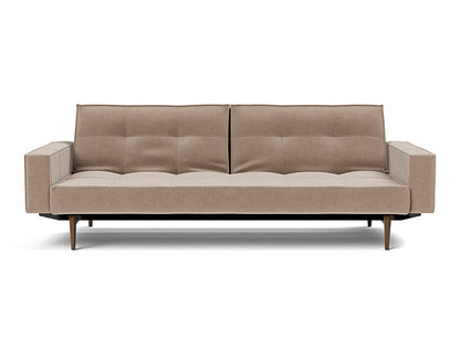 Splitback Styletto Sofa Bed Dark Wood With Arms - variant image