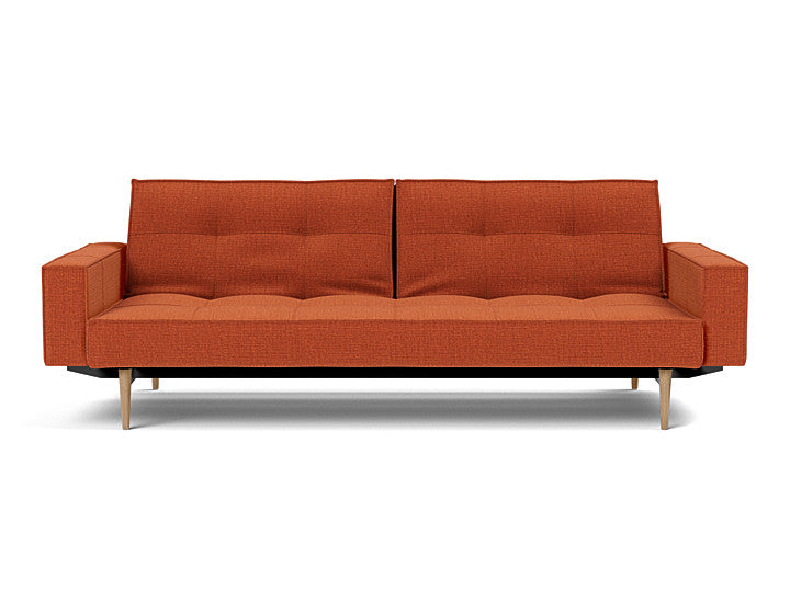 Splitback Styletto Sofa Bed Light Wood With Arms - variant image