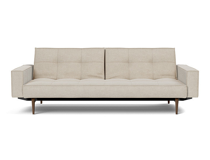 Splitback Styletto Sofa Bed Dark Wood With Arms - variant image