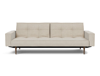 Splitback Styletto Sofa Bed Dark Wood With Arms - variant image