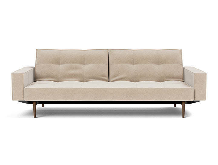 Splitback Styletto Sofa Bed Dark Wood With Arms - variant image