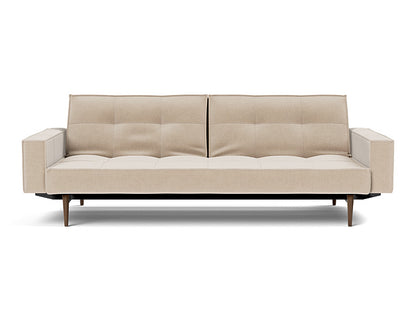 Splitback Styletto Sofa Bed Dark Wood With Arms - variant image