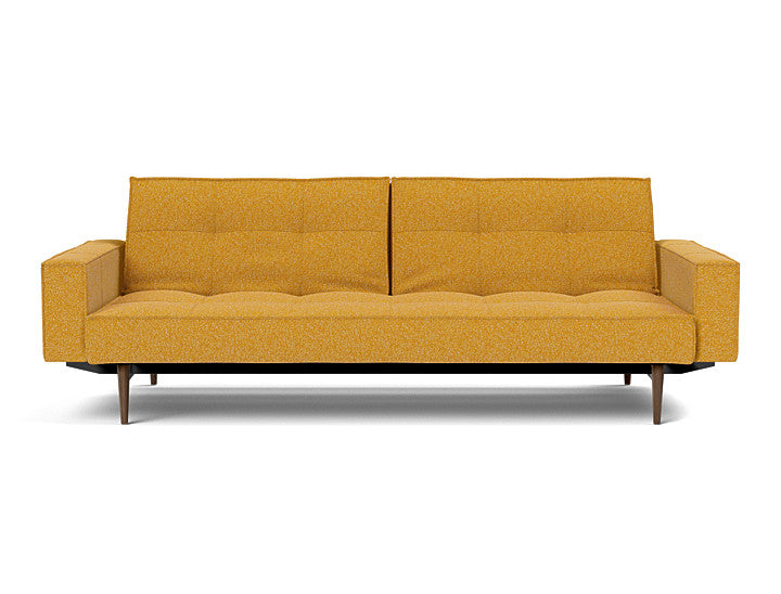 Splitback Styletto Sofa Bed Dark Wood With Arms - variant image