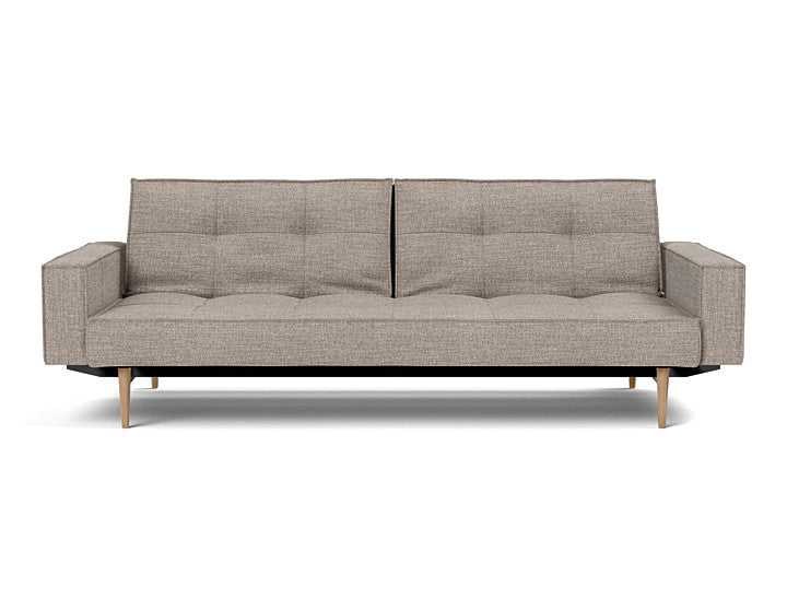 Splitback Styletto Sofa Bed Light Wood With Arms - variant image