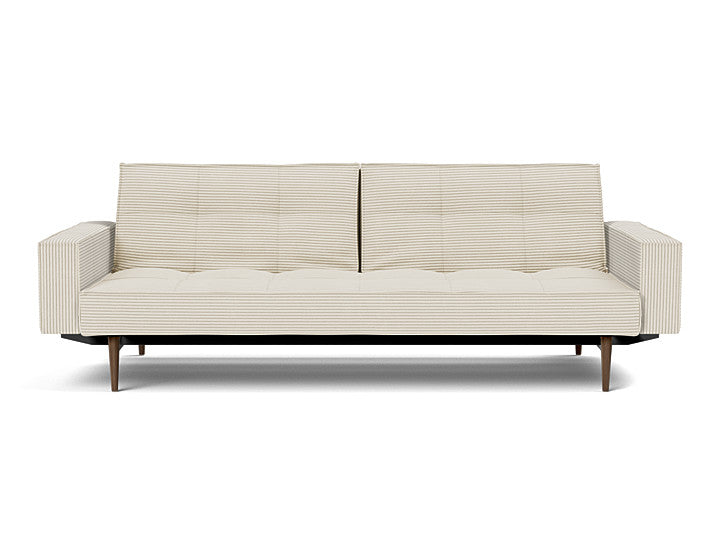Splitback Styletto Sofa Bed Dark Wood With Arms - variant image