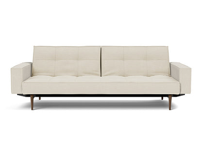 Splitback Styletto Sofa Bed Dark Wood With Arms - variant image