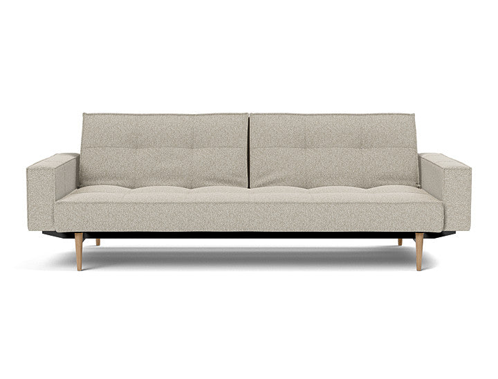 Splitback Styletto Sofa Bed Light Wood With Arms - variant image