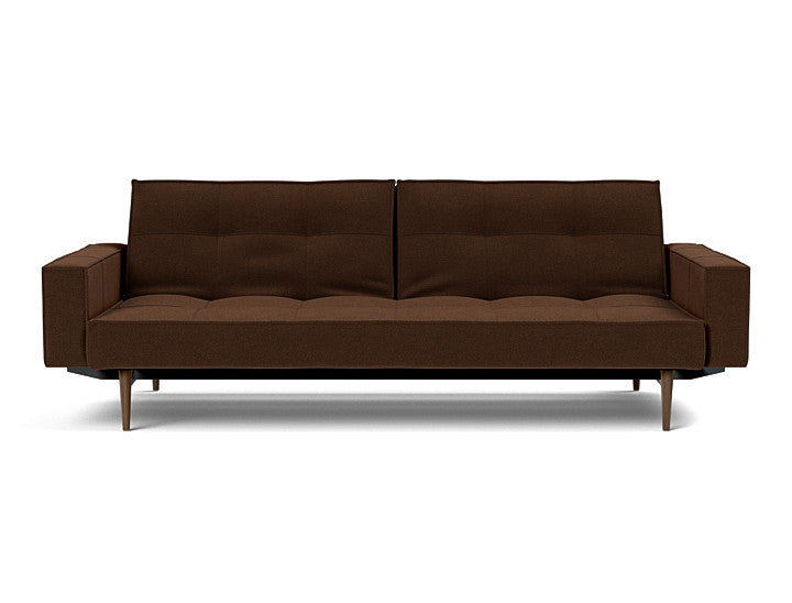 Splitback Styletto Sofa Bed Dark Wood With Arms - variant image