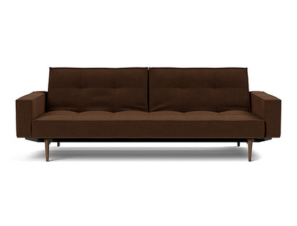 Splitback Styletto Sofa Bed Dark Wood With Arms - variant image