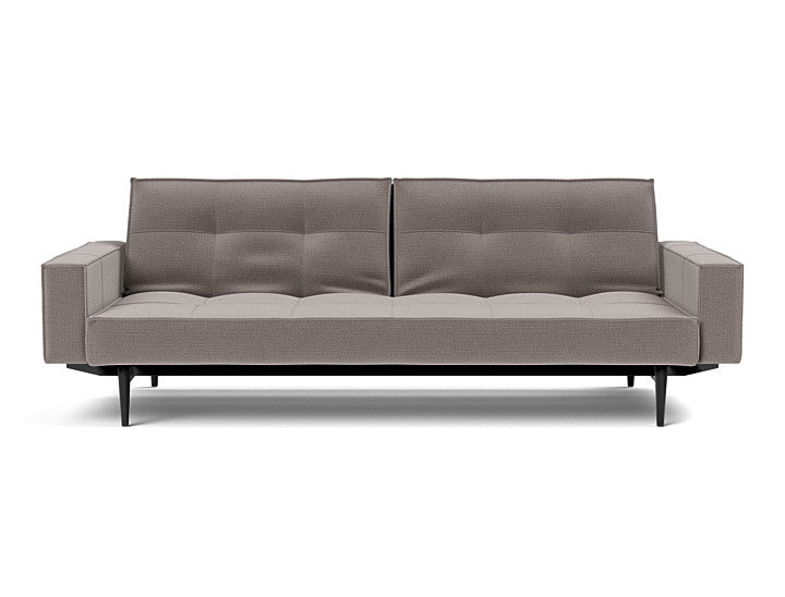 Splitback Styletto Sofa Bed Black Wood With Arms - variant image