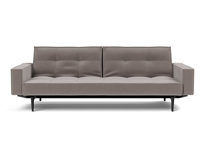 Splitback Styletto Sofa Bed Black Wood With Arms - variant image