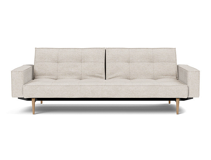 Splitback Styletto Sofa Bed Light Wood With Arms - variant image