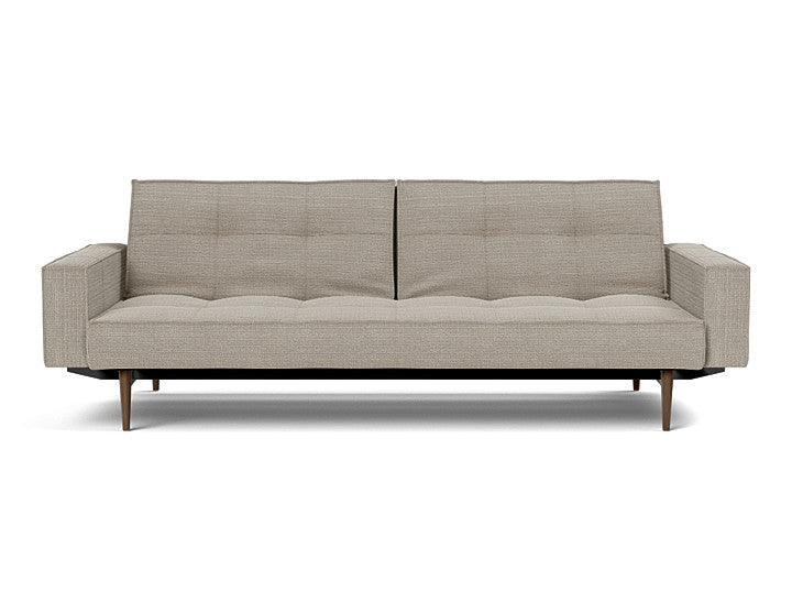 Splitback Styletto Sofa Bed Dark Wood With Arms - variant image