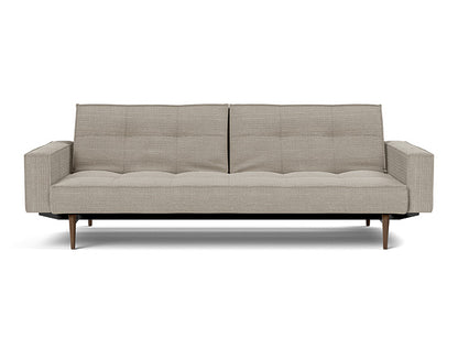 Splitback Styletto Sofa Bed Dark Wood With Arms - variant image