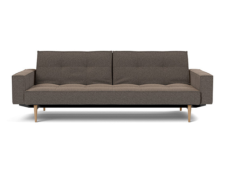 Splitback Styletto Sofa Bed Light Wood With Arms - variant image