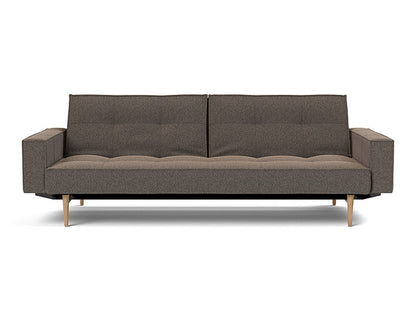 Splitback Styletto Sofa Bed Light Wood With Arms - variant image