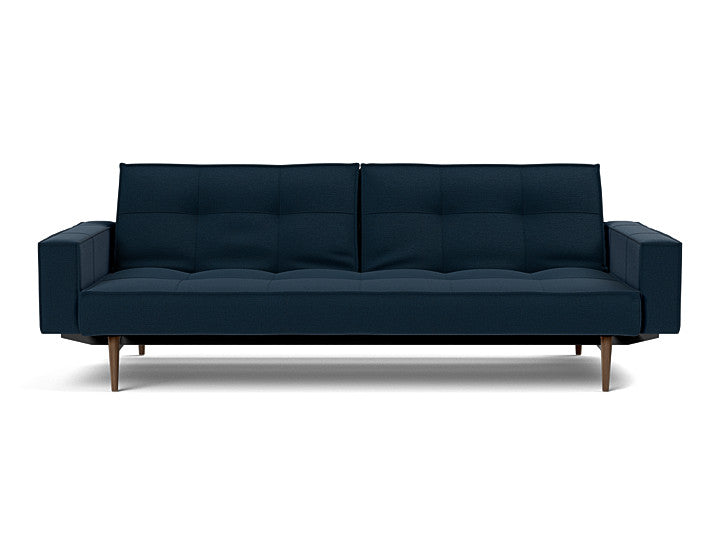 Splitback Styletto Sofa Bed Dark Wood With Arms - variant image