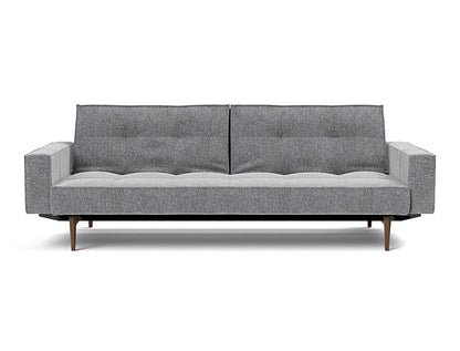 Splitback Styletto Sofa Bed Dark Wood With Arms - variant image
