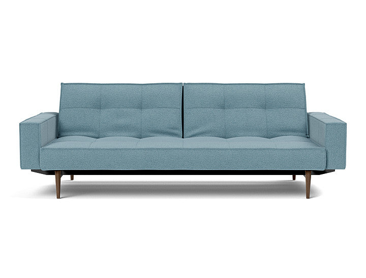 Splitback Styletto Sofa Bed Dark Wood With Arms - variant image
