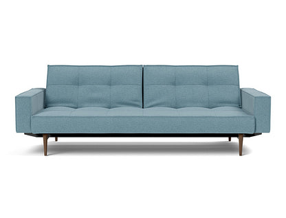 Splitback Styletto Sofa Bed Dark Wood With Arms - variant image