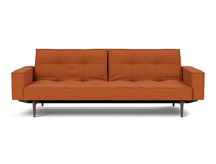 Splitback Styletto Sofa Bed Dark Wood With Arms - variant image