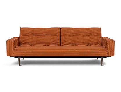 Splitback Styletto Sofa Bed Dark Wood With Arms - variant image