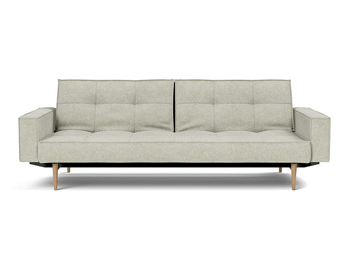 Splitback Styletto Sofa Bed Light Wood With Arms - variant image