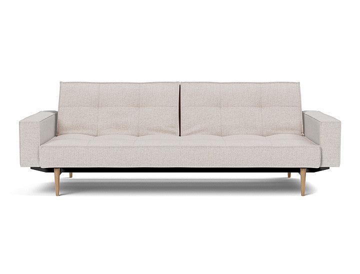 Splitback Styletto Sofa Bed Light Wood With Arms - variant image