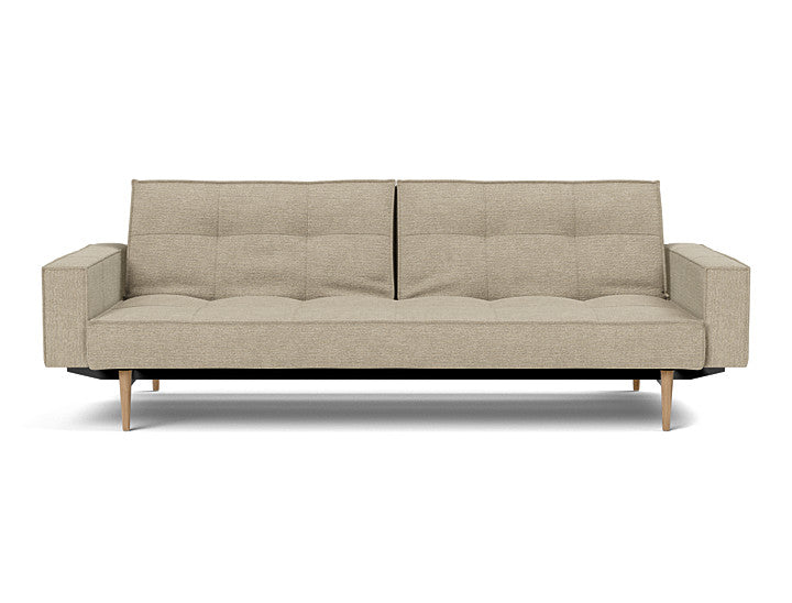 Splitback Styletto Sofa Bed Light Wood With Arms - variant image