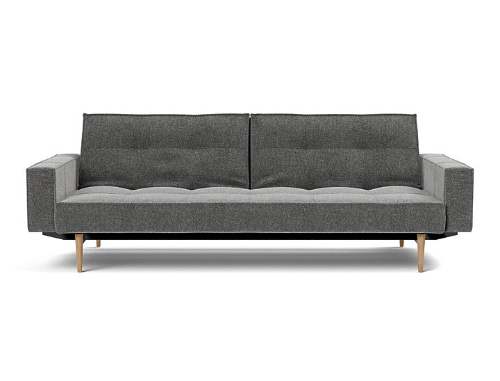 Splitback Styletto Sofa Bed Light Wood With Arms - variant image