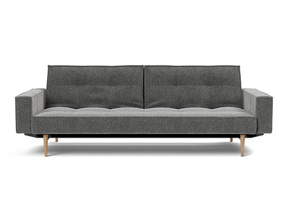 Splitback Styletto Sofa Bed Light Wood With Arms - variant image
